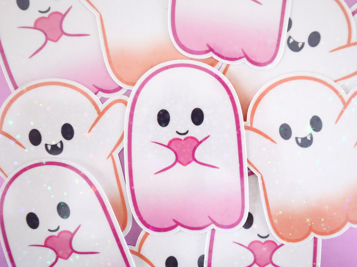 Sparkly Cute Ghosts Vinyl Stickers