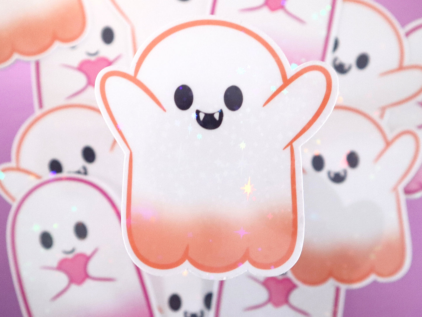 Sparkly Cute Ghosts Vinyl Stickers