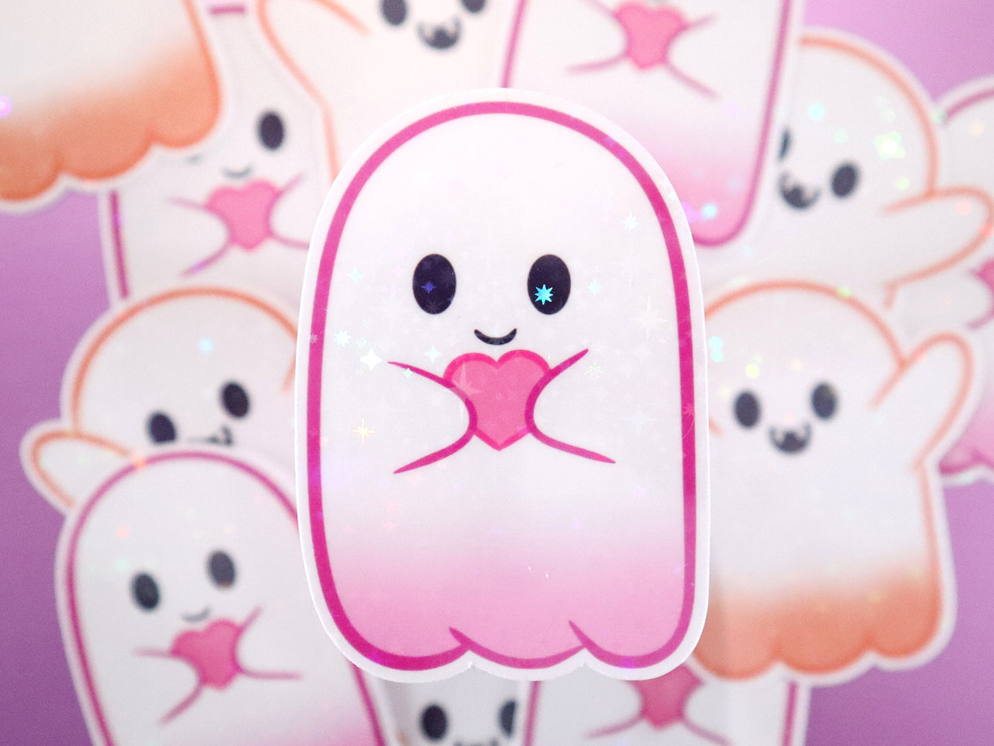 Sparkly Cute Ghosts Vinyl Stickers