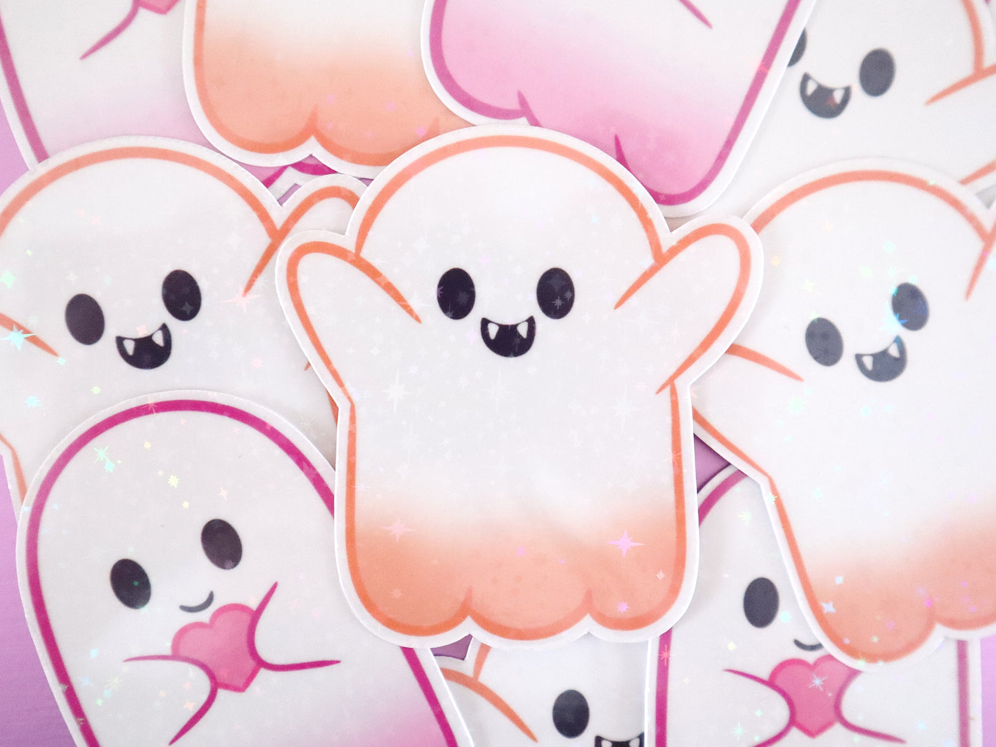 Sparkly Cute Ghosts Vinyl Stickers