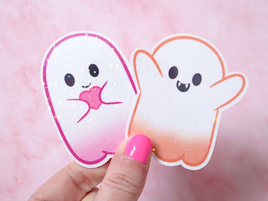 Sparkly Cute Ghosts Vinyl Stickers