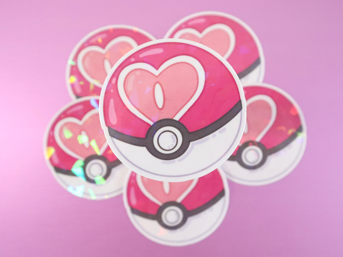 Sparkly Heart Ball Vinyl Sticker