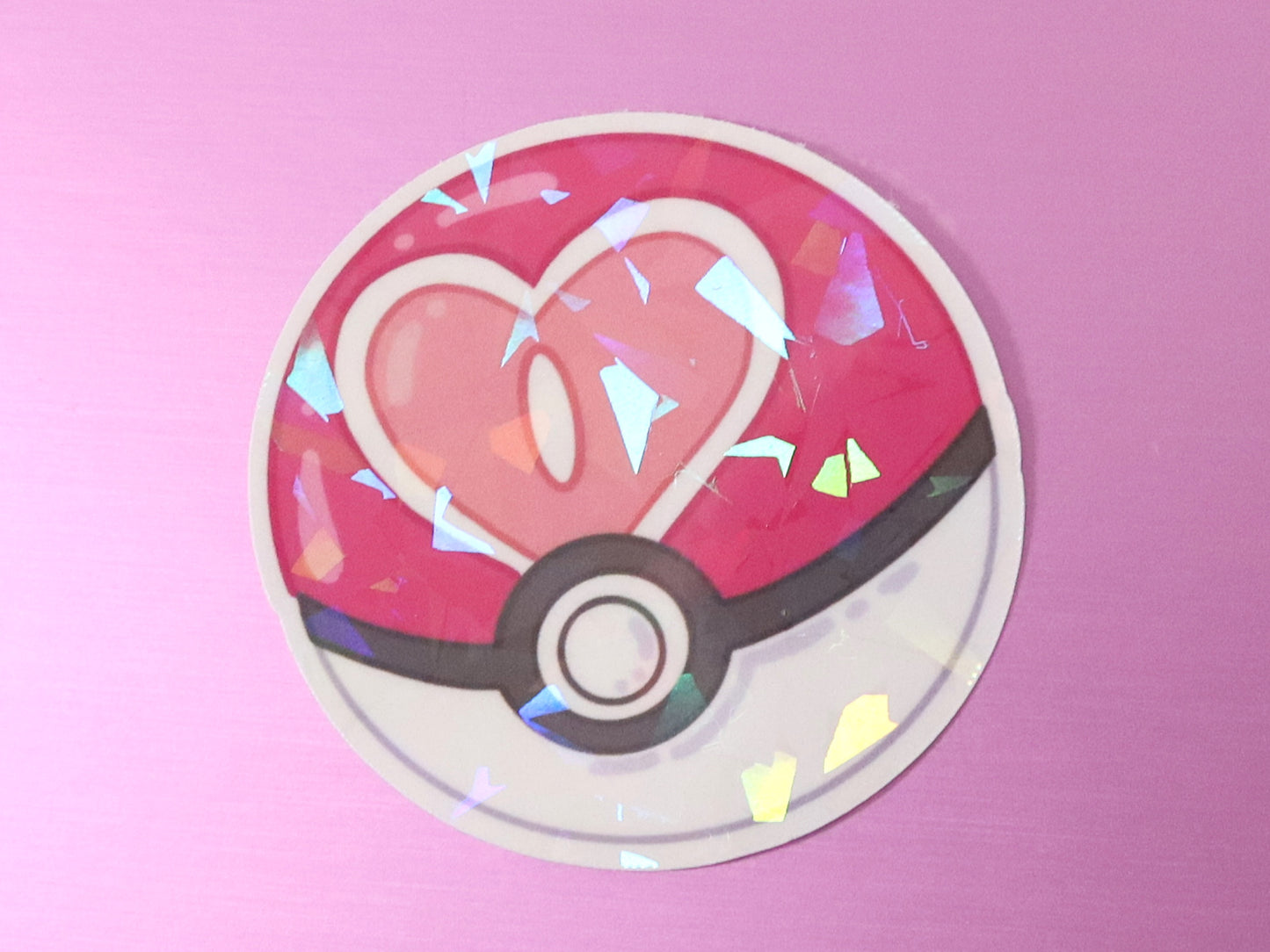 Sparkly Heart Ball Vinyl Sticker